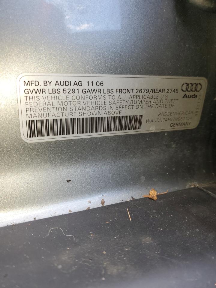 2007 Audi A6 3.2 Quattro VIN: WAUDH74F07N087104 Lot: 93623635