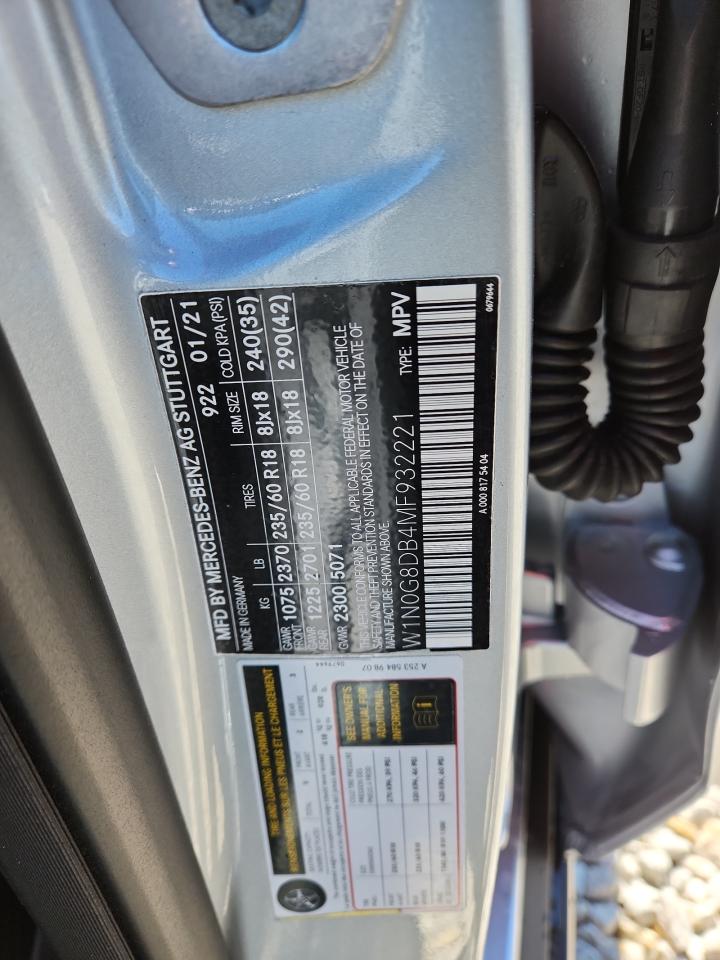 2021 Mercedes-Benz Glc 300 VIN: W1N0G8DB4MF932221 Lot: 91026885