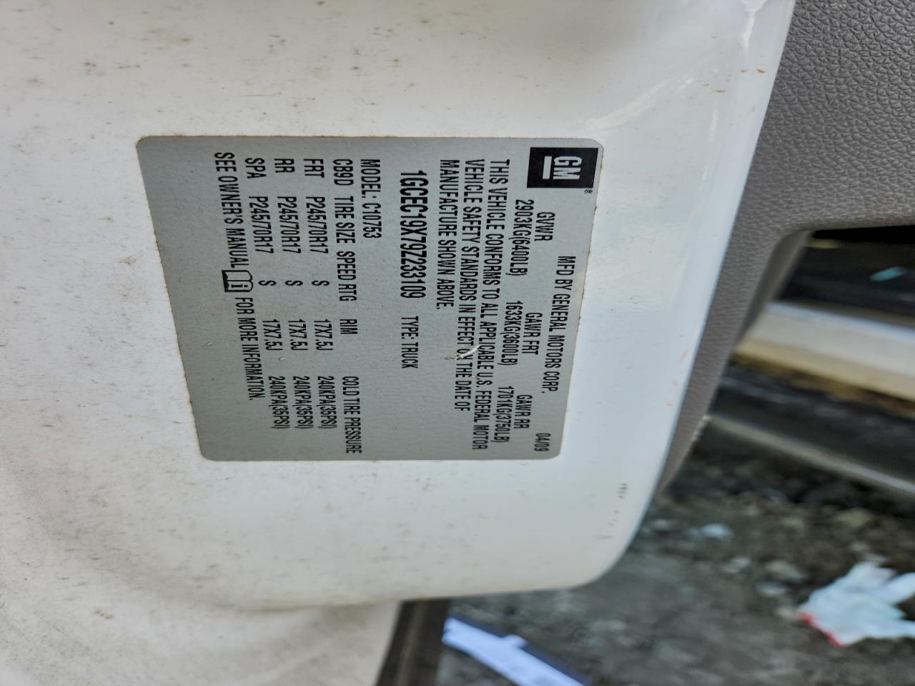 2009 Chevrolet Silverado C1500 VIN: 1GCEC19X79Z233109 Lot: 94506925