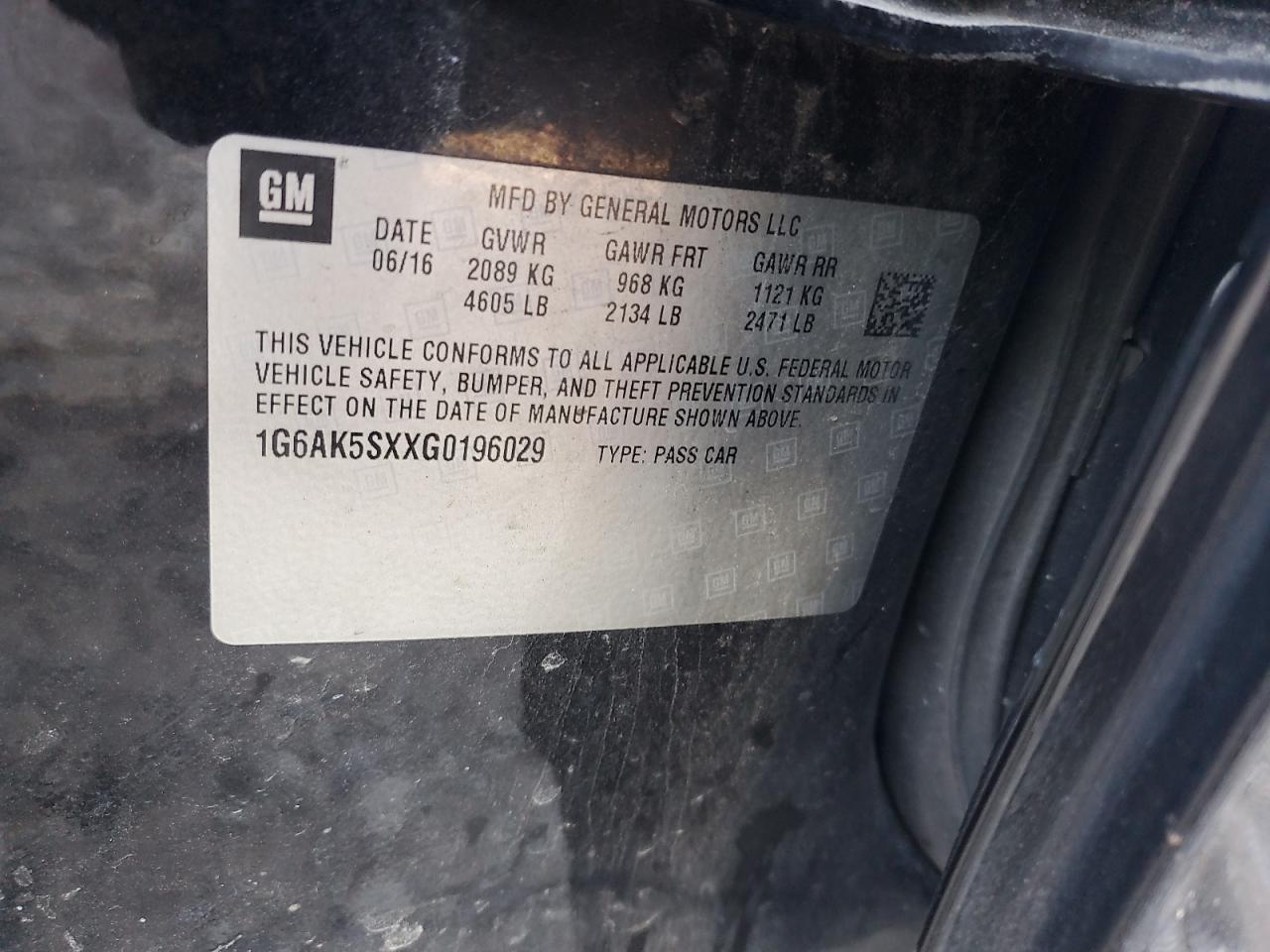 2016 Cadillac Ats Performance VIN: 1G6AK5SXXG0196029 Lot: 92307205