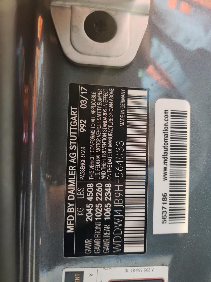 2017 Mercedes-Benz C 300 VIN: WDDWJ4JB9HF564033 Lot: 85399765