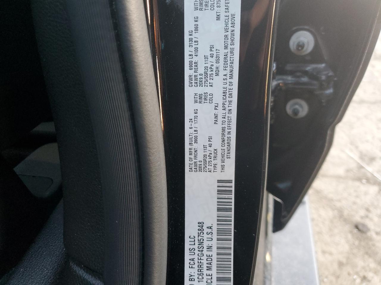 2025 Ram 1500 Big Horn/Lone Star VIN: 1C6RRFFG4SN575848 Lot: 92886375