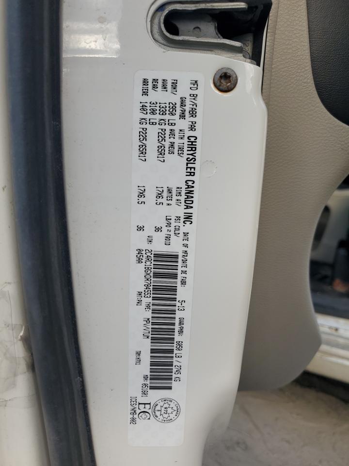 2013 Chrysler Town & Country Touring VIN: 2C4RC1BGXDR784553 Lot: 93378915