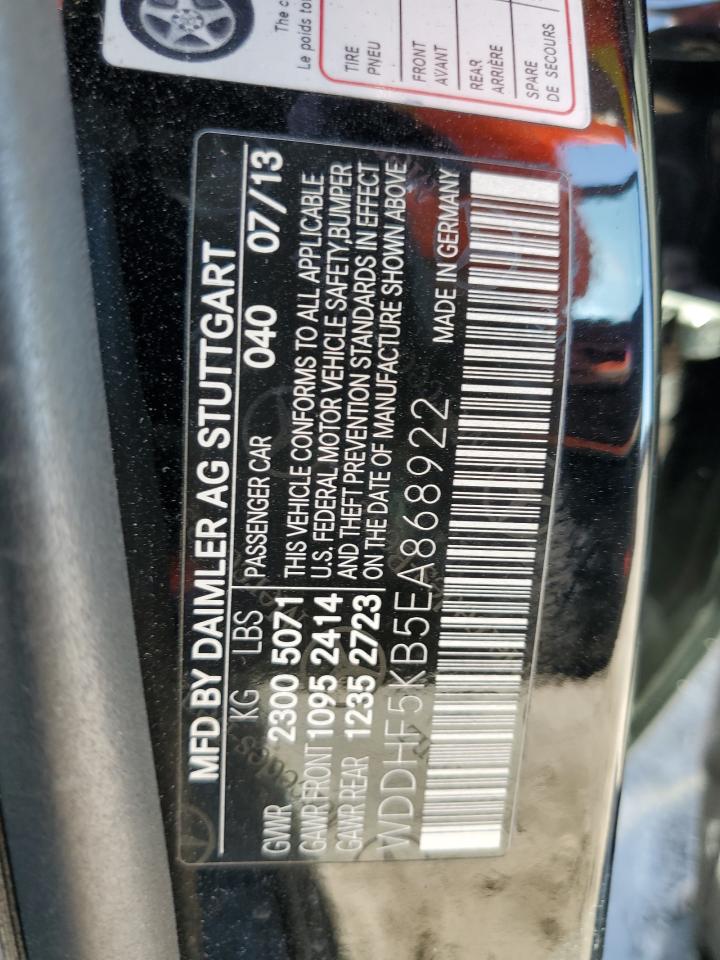 2014 Mercedes-Benz E 350 VIN: WDDHF5KB5EA868922 Lot: 92831015