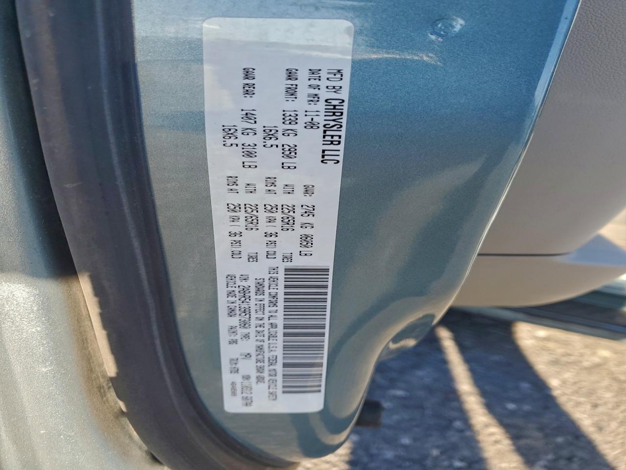 2009 Chrysler Town & Country Touring VIN: 2A8HR54139R573060 Lot: 94029595