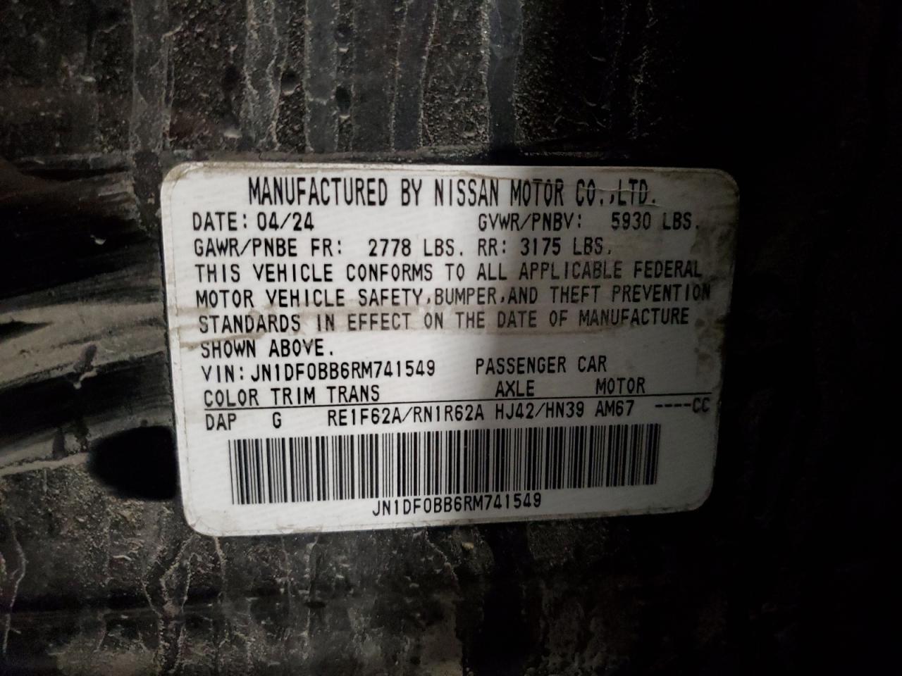 2024 Nissan Ariya Evolve+ VIN: JN1DF0BB6RM741549 Lot: 90878585