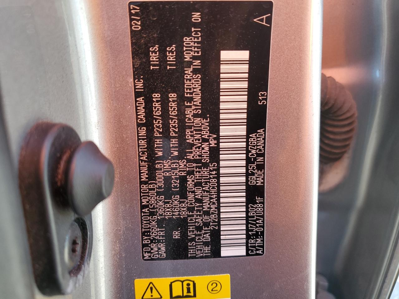 2017 Lexus Rx 350 Base VIN: 2T2BZMCA4HC081415 Lot: 92878905