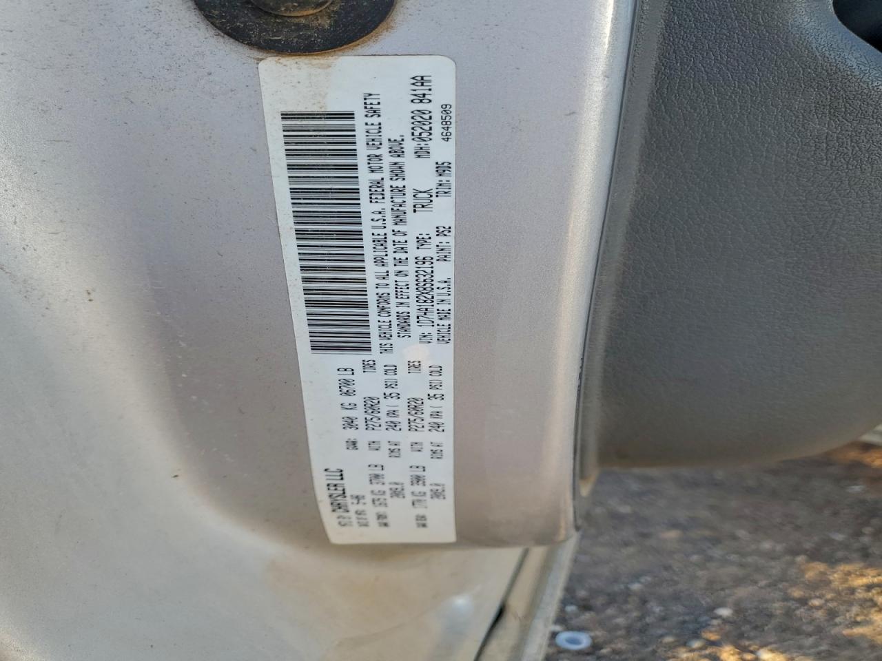 2008 Dodge Ram 1500 St VIN: 1D7HA182X8S632196 Lot: 94670845