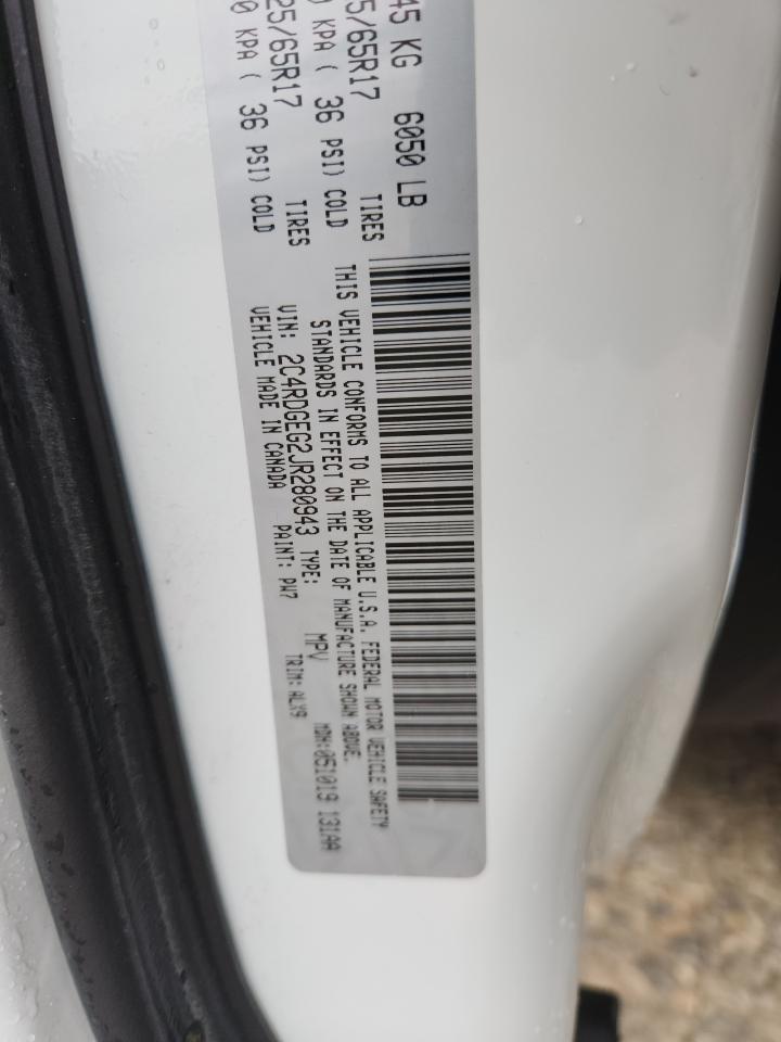 2018 Dodge Grand Caravan Gt VIN: 2C4RDGEG2JR280943 Lot: 92731545