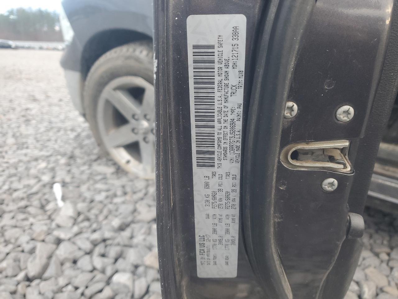 2018 Ram 1500 Slt VIN: 1C6RR7GT5JS206904 Lot: 92440225