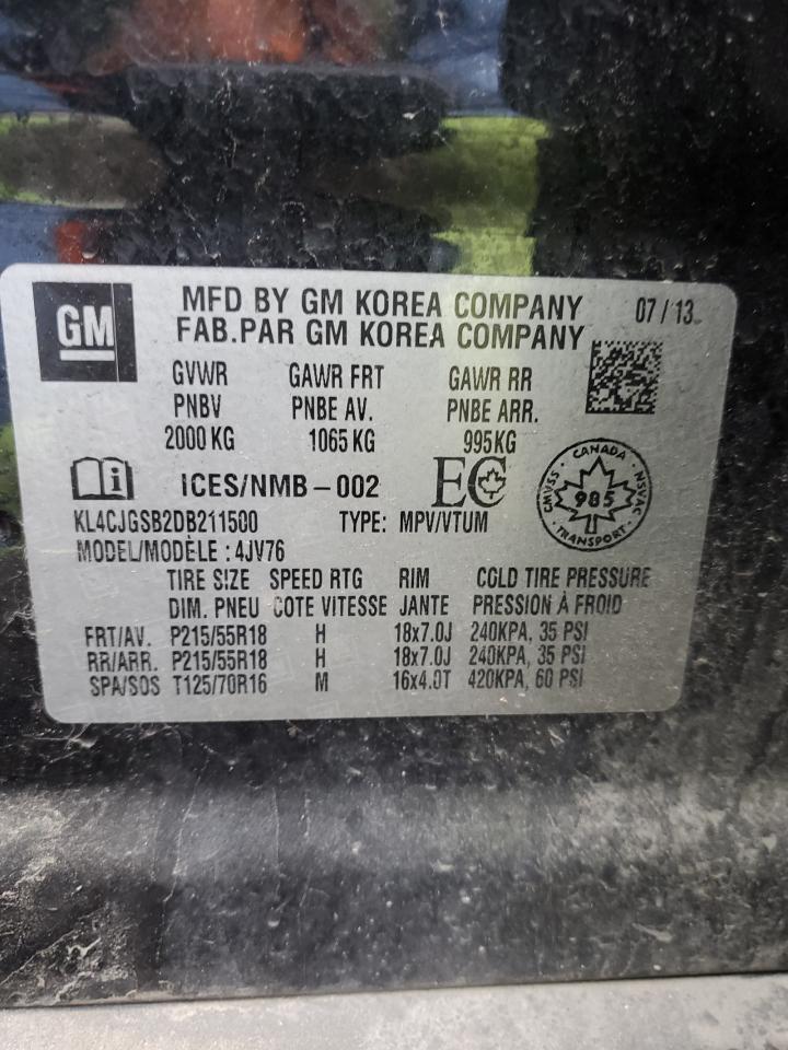 2013 Buick Encore VIN: KL4CJGSB2DB211500 Lot: 91077815