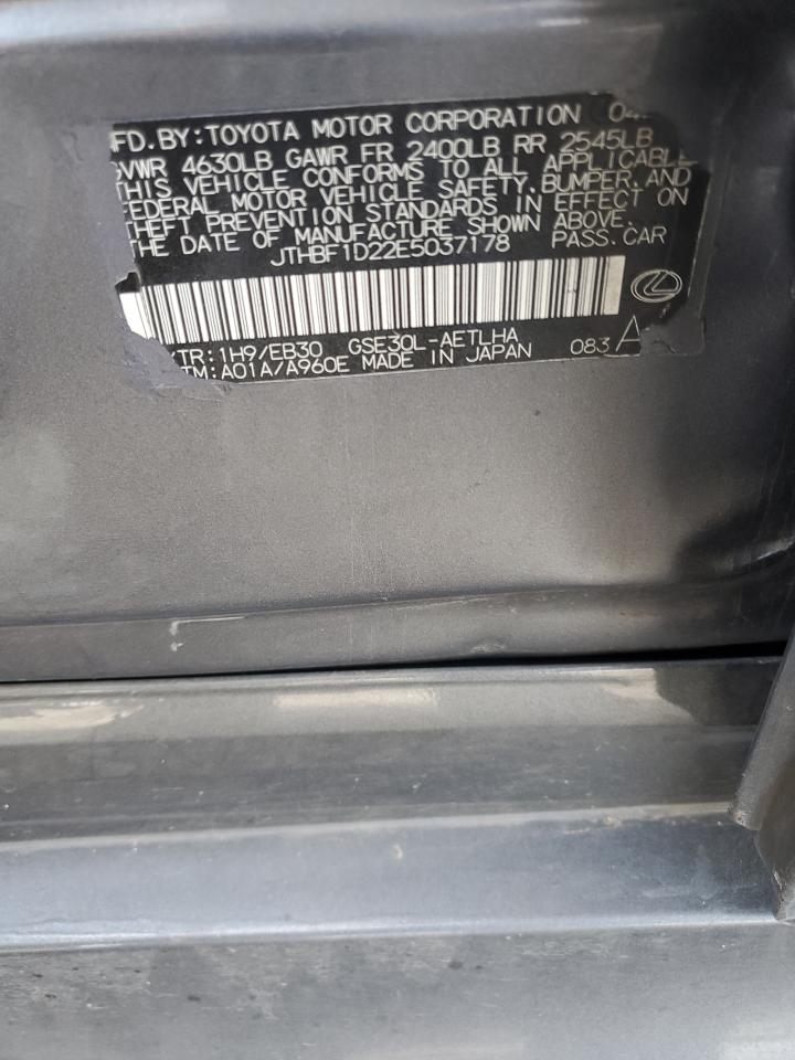 2014 Lexus Is 250 VIN: JTHBF1D22E5037178 Lot: 91833005