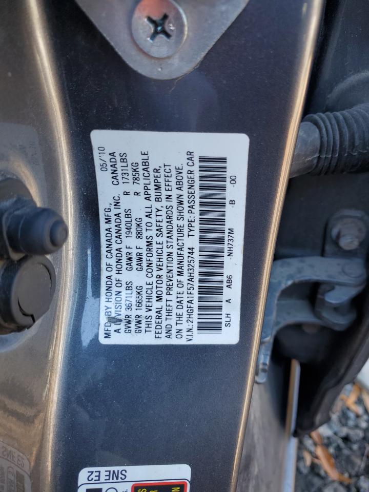 2010 Honda Civic Lx VIN: 2HGFA1F57AH325744 Lot: 91611075