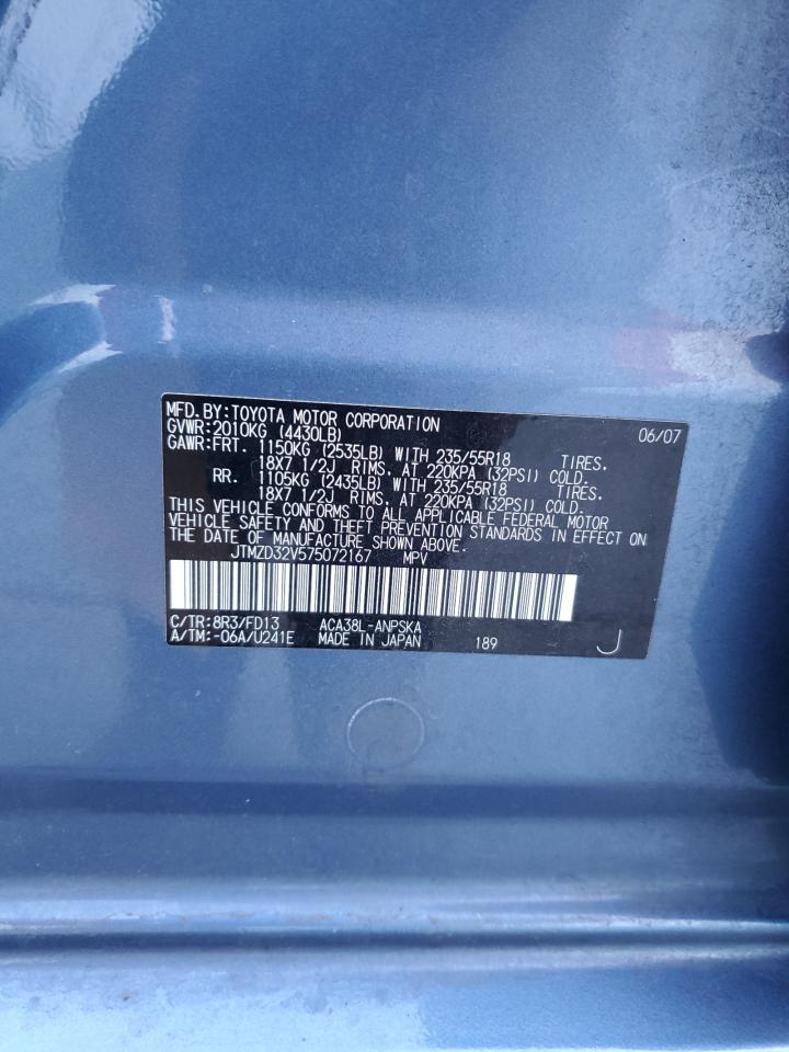 2007 Toyota Rav4 Sport VIN: JTMZD32V575072167 Lot: 82754015