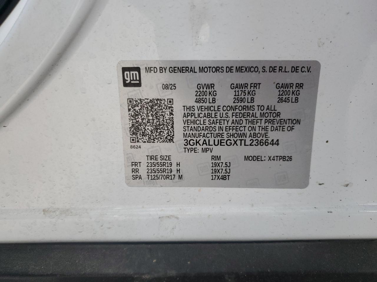 2026 GMC Terrain Elevation VIN: 3GKALUEGXTL236644 Lot: 92075985