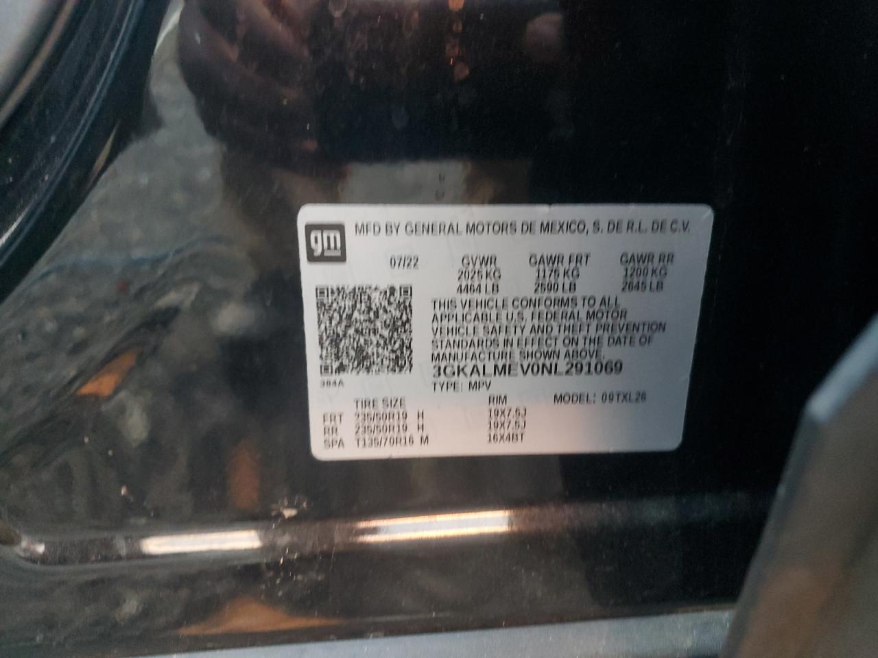 2022 GMC Terrain Sle VIN: 3GKALMEV0NL291069 Lot: 93195965