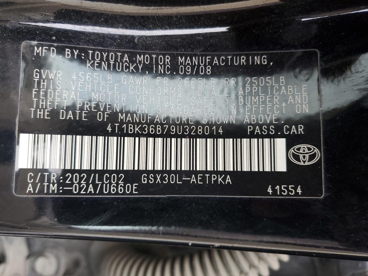 2009 Toyota Avalon Xl VIN: 4T1BK36B79U328014 Lot: 91863575