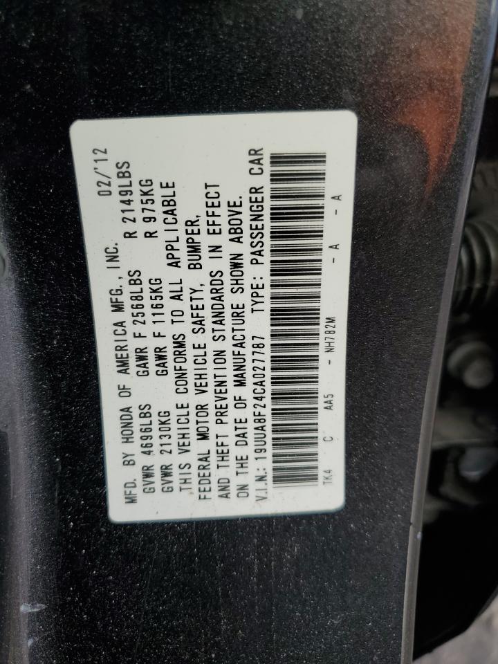 2012 Acura Tl VIN: 19UUA8F24CA027787 Lot: 91709425