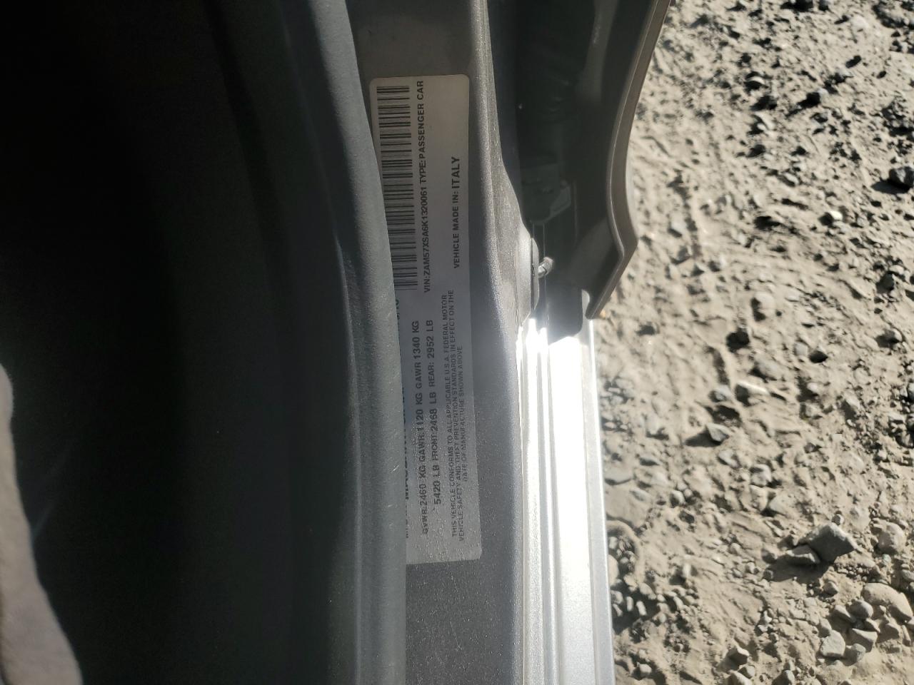 2019 Maserati Ghibli VIN: ZAM57XSA6K1320061 Lot: 91843185