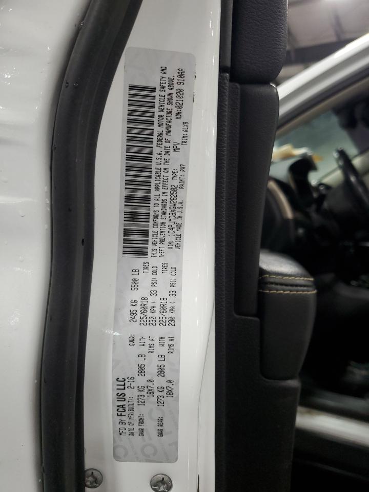 2016 Jeep Cherokee Limited VIN: 1C4PJMDBXGW262582 Lot: 92387385