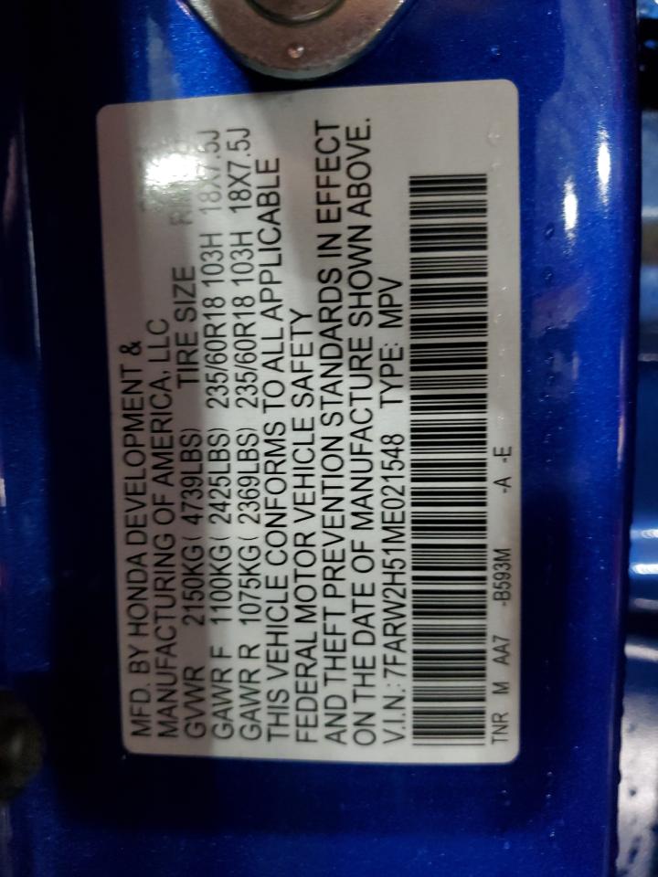 2021 Honda Cr-V Ex VIN: 7FARW2H51ME021548 Lot: 91781555