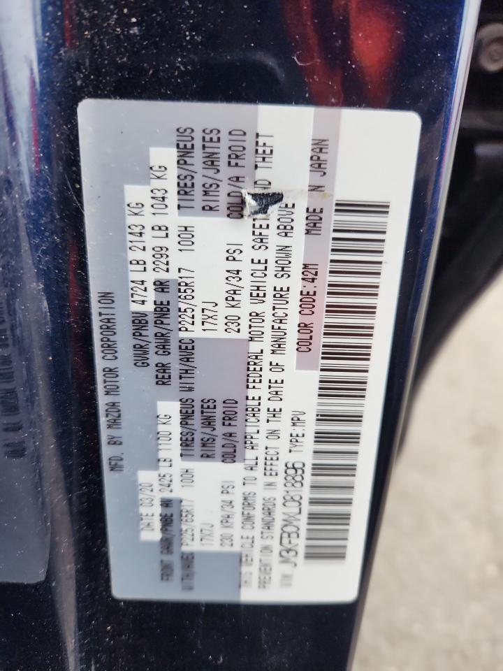 2020 Mazda Cx-5 Touring VIN: JM3KFBCMXL0818896 Lot: 91906855