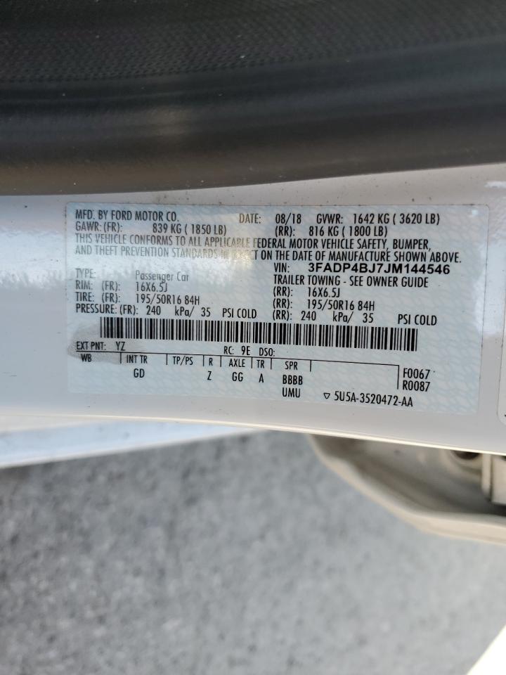 2018 Ford Fiesta Se VIN: 3FADP4BJ7JM144546 Lot: 90046535