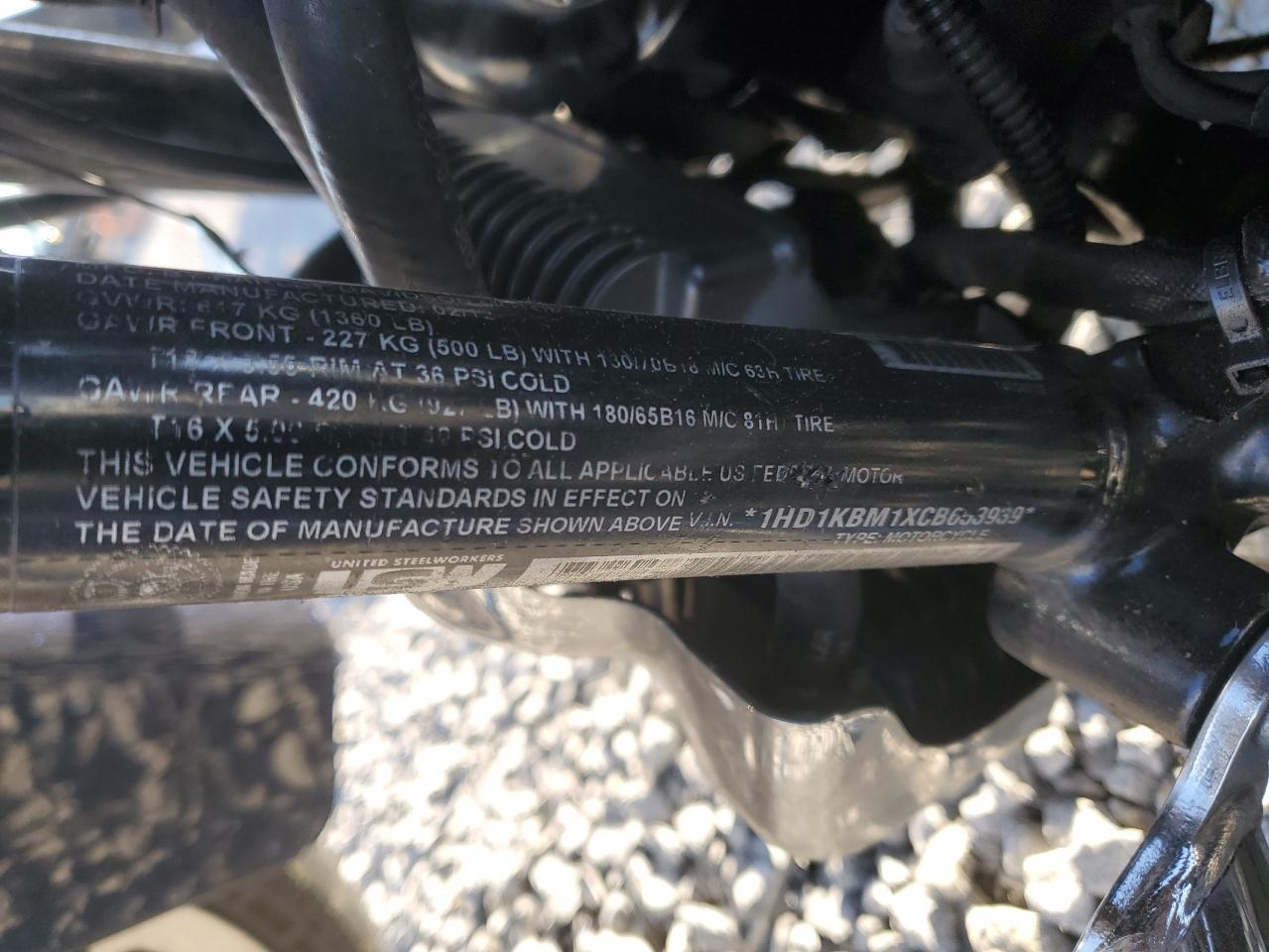 2012 Harley-Davidson Flhx Street Glide VIN: 1HD1KBM1XCB653939 Lot: 92129675