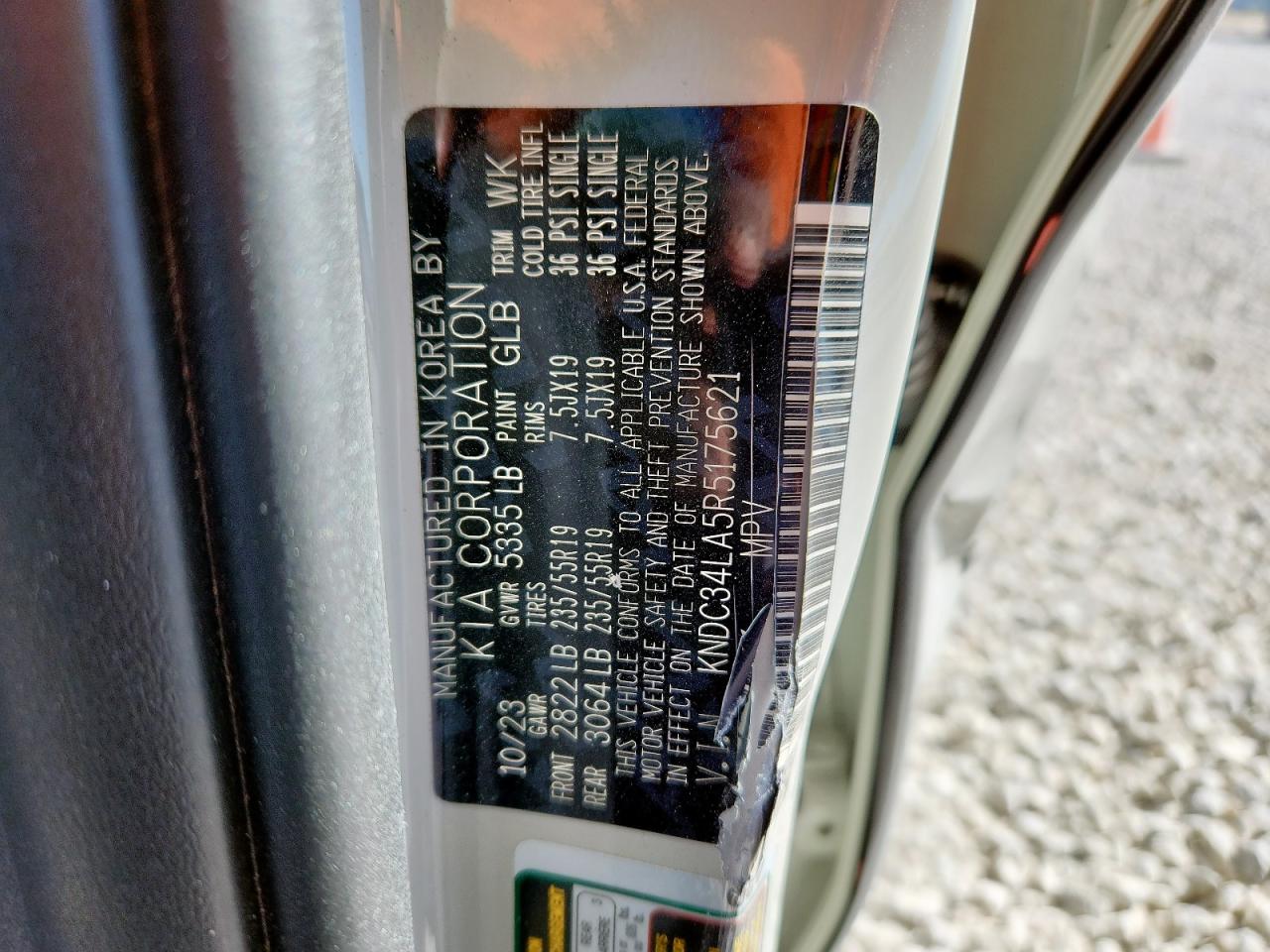 2024 Kia Ev6 Light VIN: KNDC34LA5R5175621 Lot: 92132305