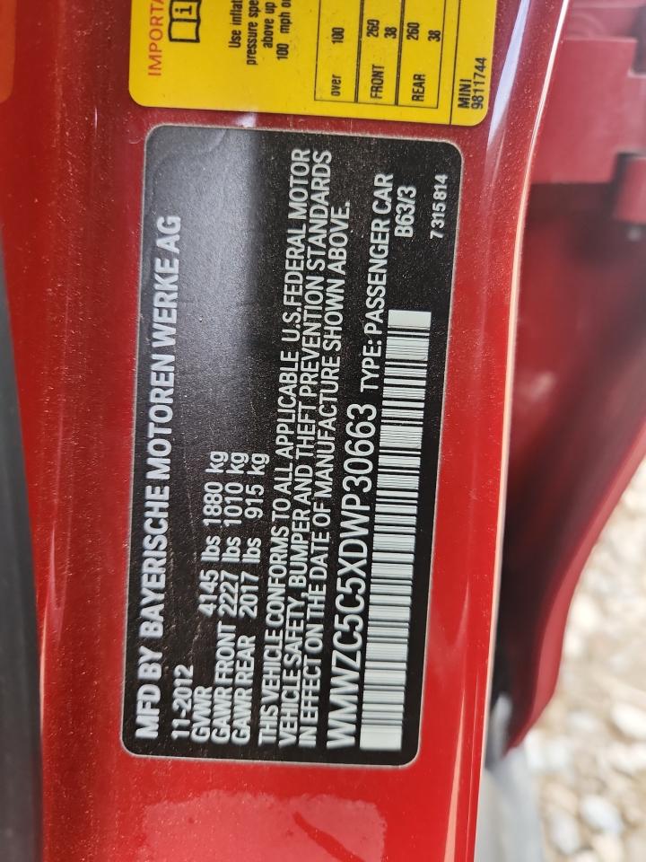 2013 Mini Cooper S Countryman VIN: WMWZC5C5XDWP30663 Lot: 85398155