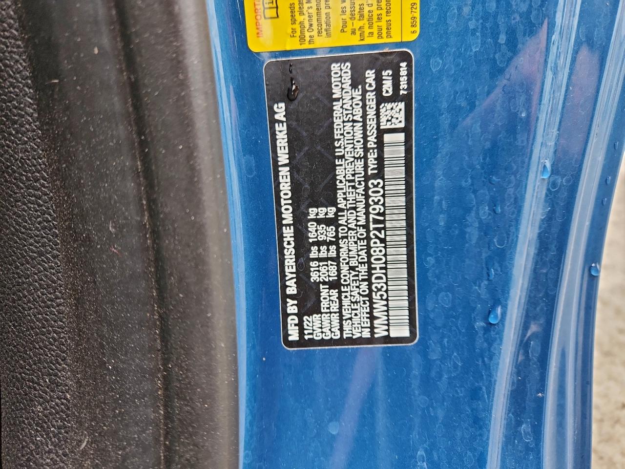 2023 Mini Cooper S VIN: WMW53DH08P2T79303 Lot: 93832445