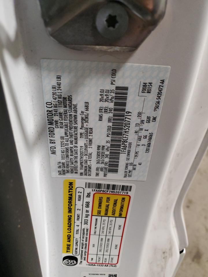 2017 Ford Mustang Gt VIN: 1FA6P8CF7H5207719 Lot: 92585625