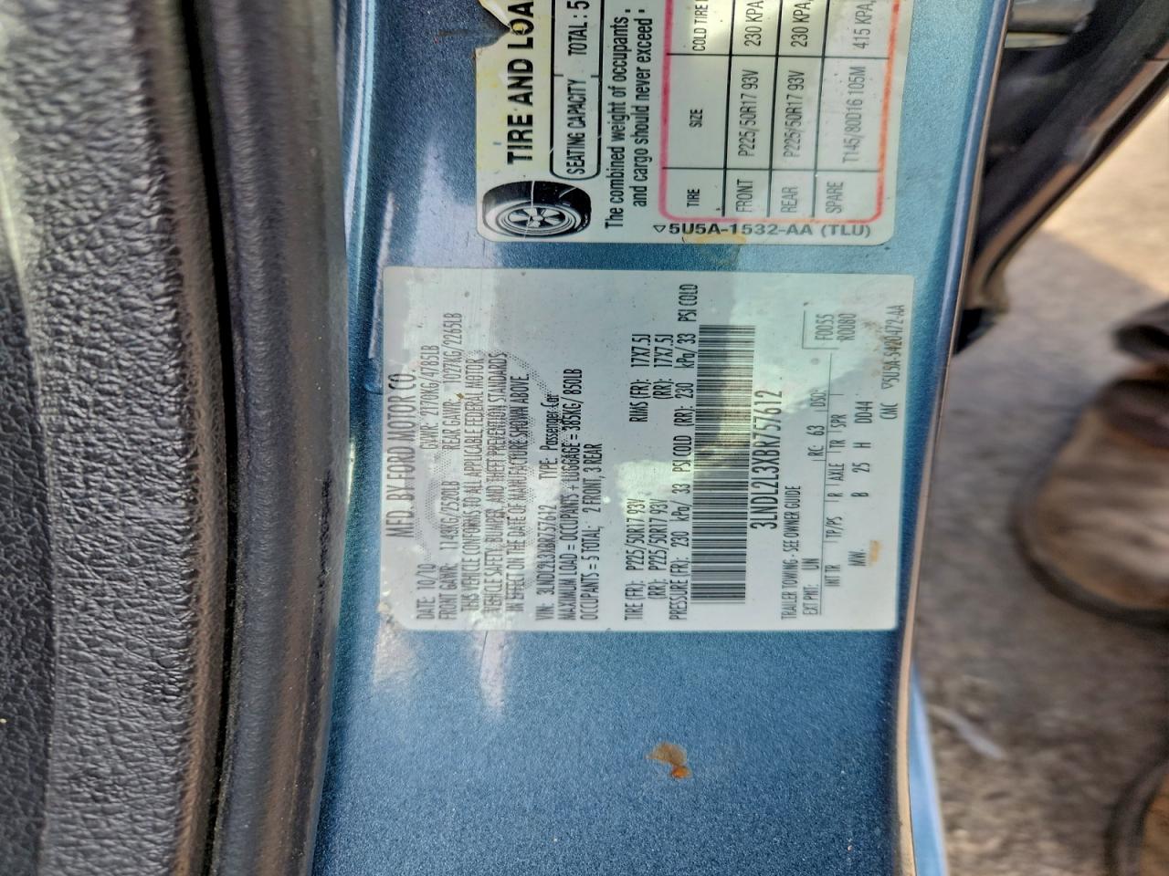 2011 Lincoln Mkz Hybrid VIN: 3LNDL2L3XBR757612 Lot: 93640165