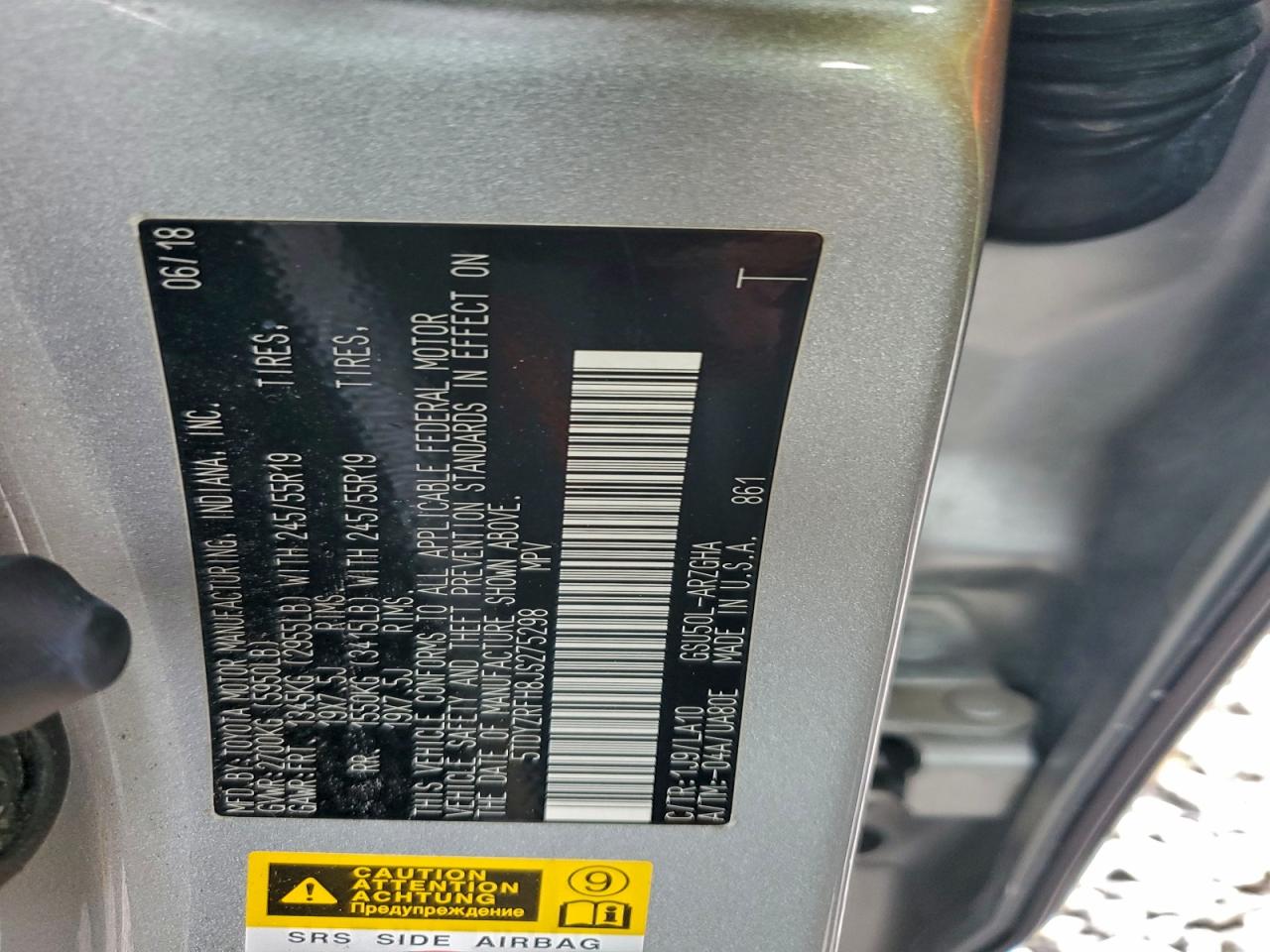 2018 Toyota Highlander Limited VIN: 5TDYZRFH8JS275298 Lot: 94263305