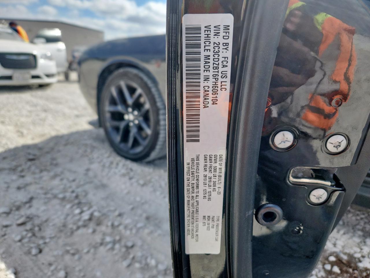 2023 Dodge Challenger R/T VIN: 2C3CDZBT6PH606104 Lot: 92905325