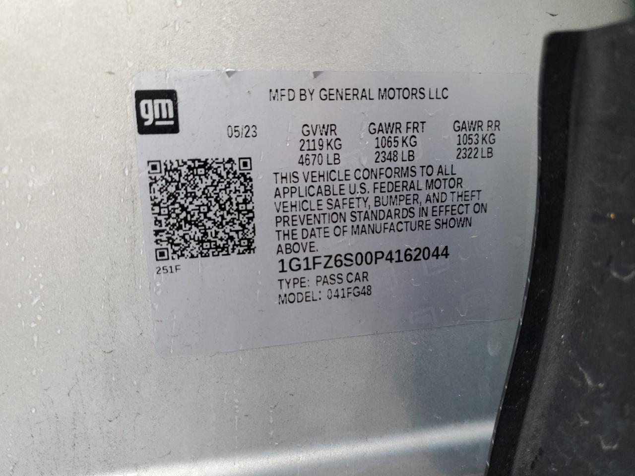 2023 Chevrolet Bolt Euv Premier VIN: 1G1FZ6S00P4162044 Lot: 91796925