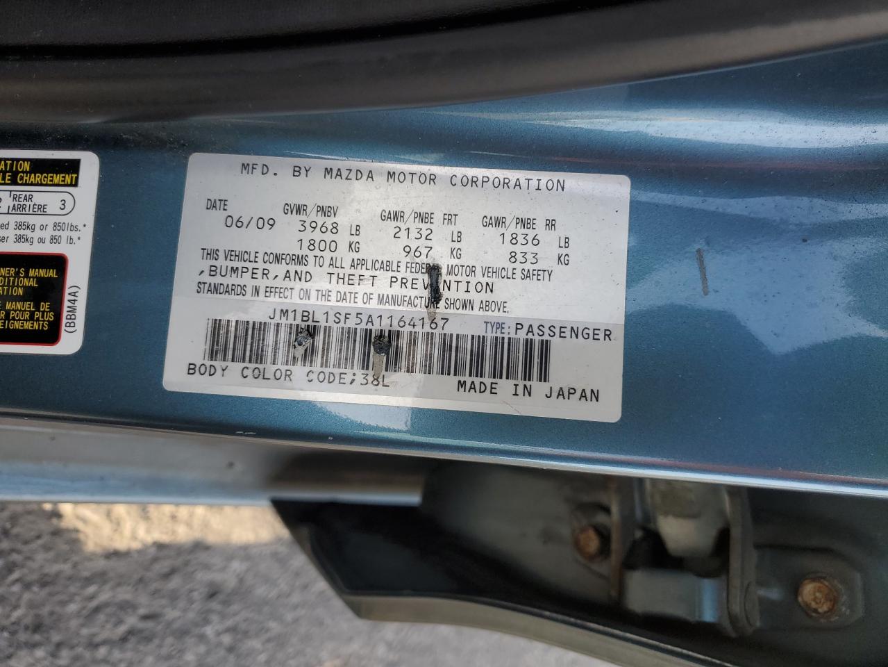 2010 Mazda 3 I VIN: JM1BL1SF5A1164167 Lot: 92506355