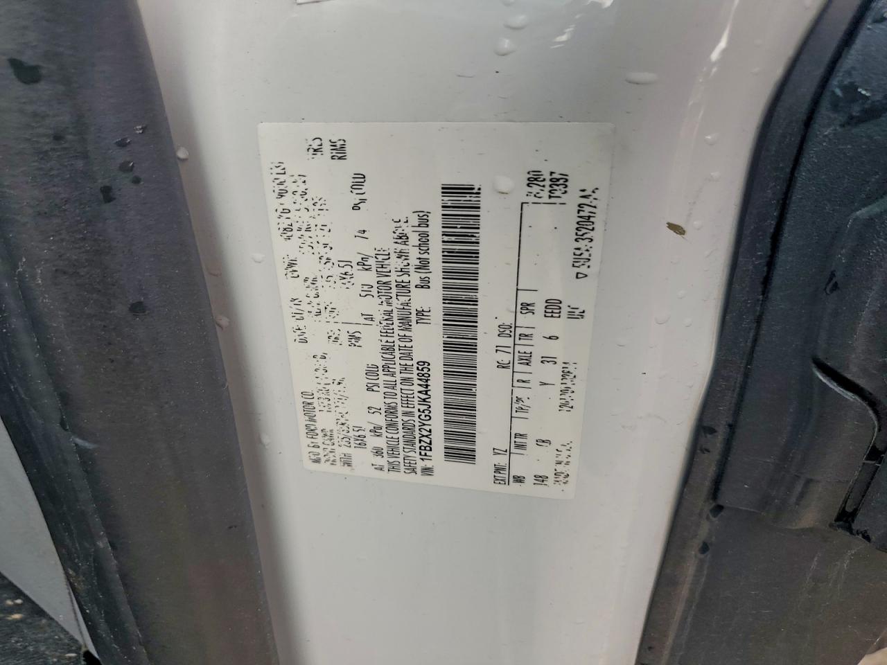 2018 Ford Transit T-350 VIN: 1FBZX2YG5JKA44859 Lot: 91715585