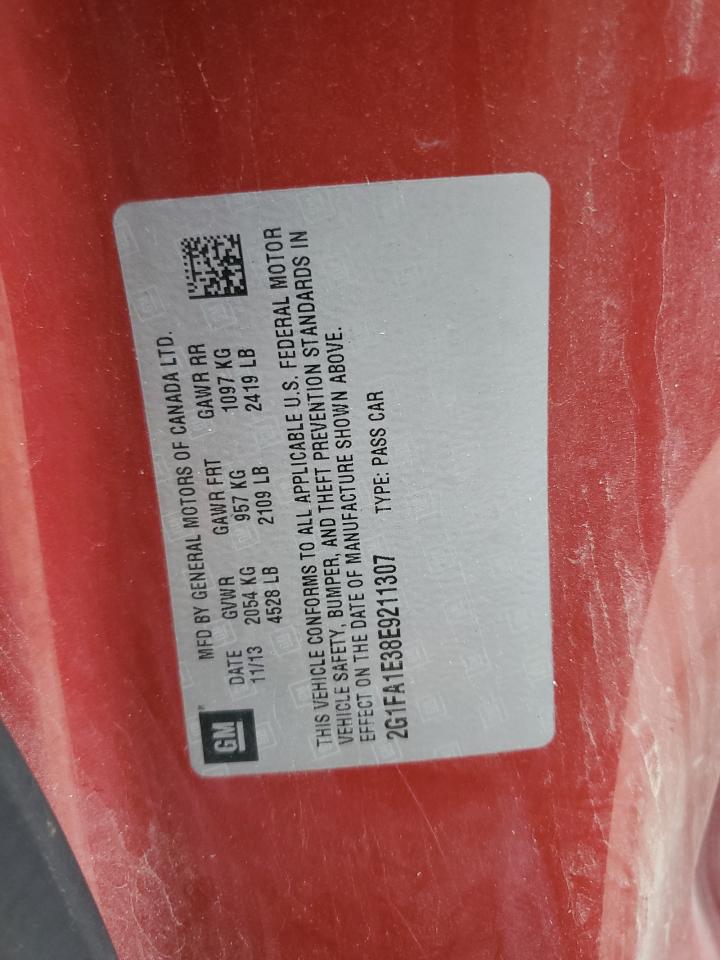 2014 Chevrolet Camaro Ls VIN: 2G1FA1E38E9211307 Lot: 92069685