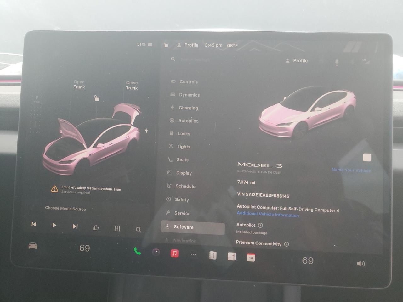 2025 Tesla Model 3 VIN: 5YJ3E1EA8SF986145 Lot: 93062785