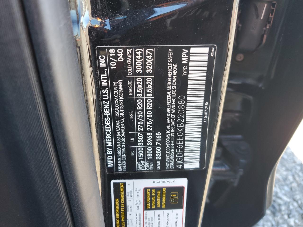 2019 Mercedes-Benz Gls 450 4Matic VIN: 4JGDF6EE0KB220880 Lot: 91120325