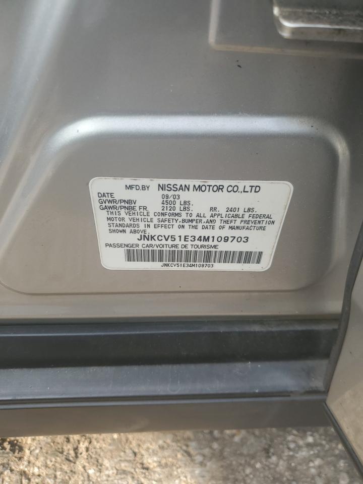 2004 Infiniti G35 VIN: JNKCV51E34M109703 Lot: 93128475