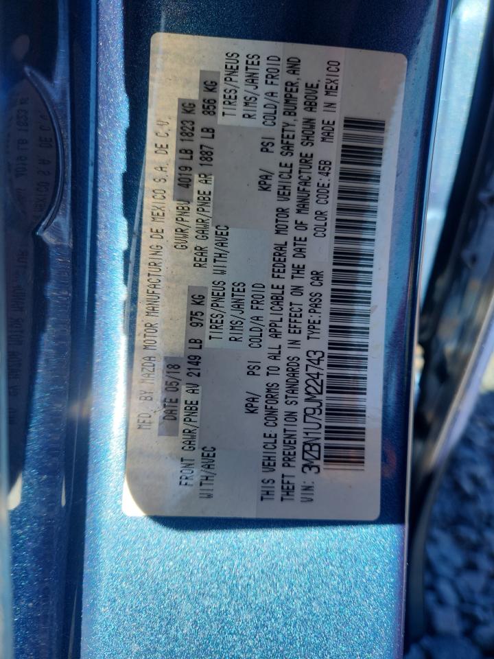 2018 Mazda 3 Sport VIN: 3MZBN1U79JM224743 Lot: 91379315