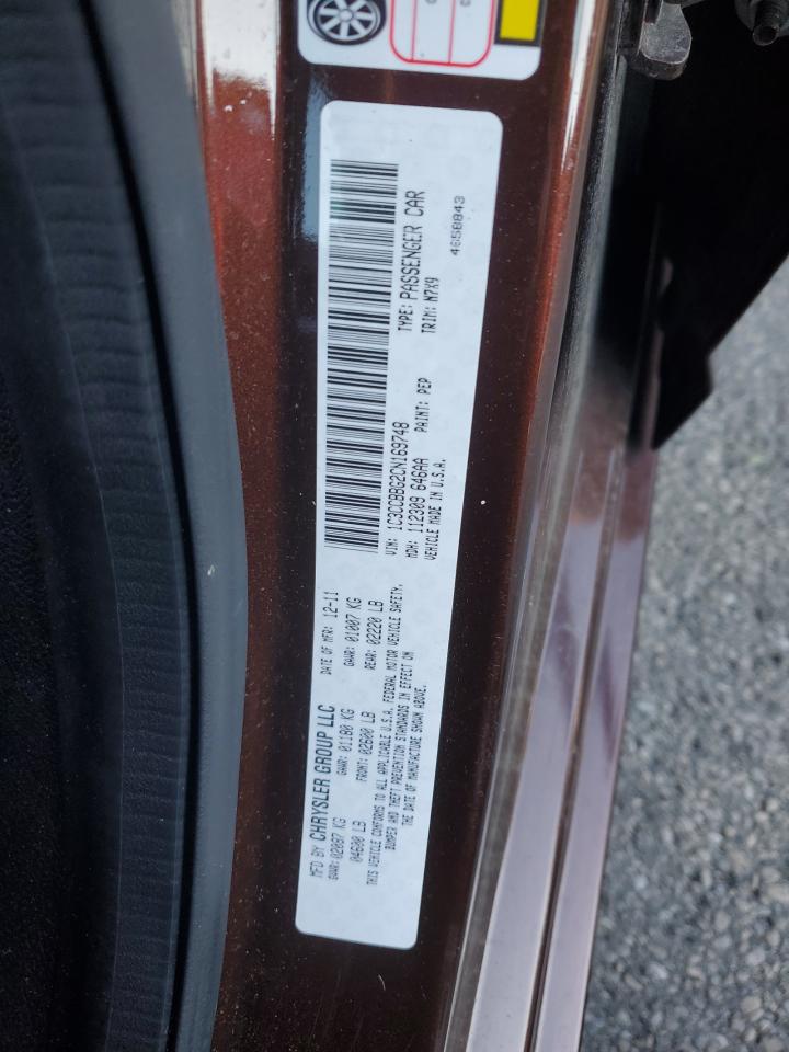 2012 Chry 200 Touring VIN: 1C3CCBBG2CN169748 Lot: 90731775