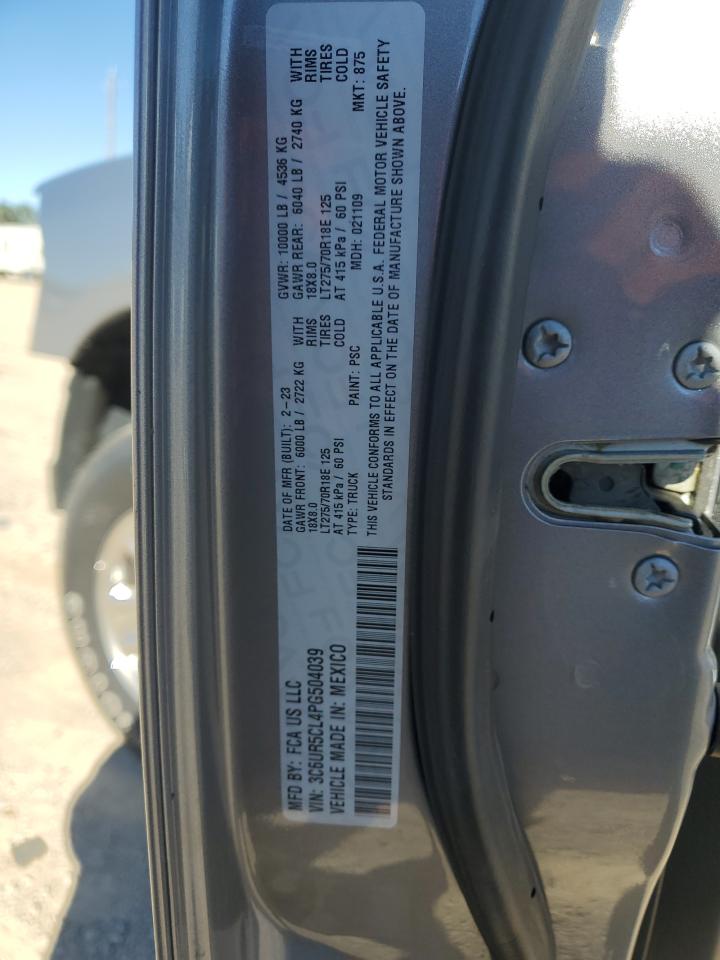 2023 Ram 2500 Tradesman VIN: 3C6UR5CL4PG504039 Lot: 90840245