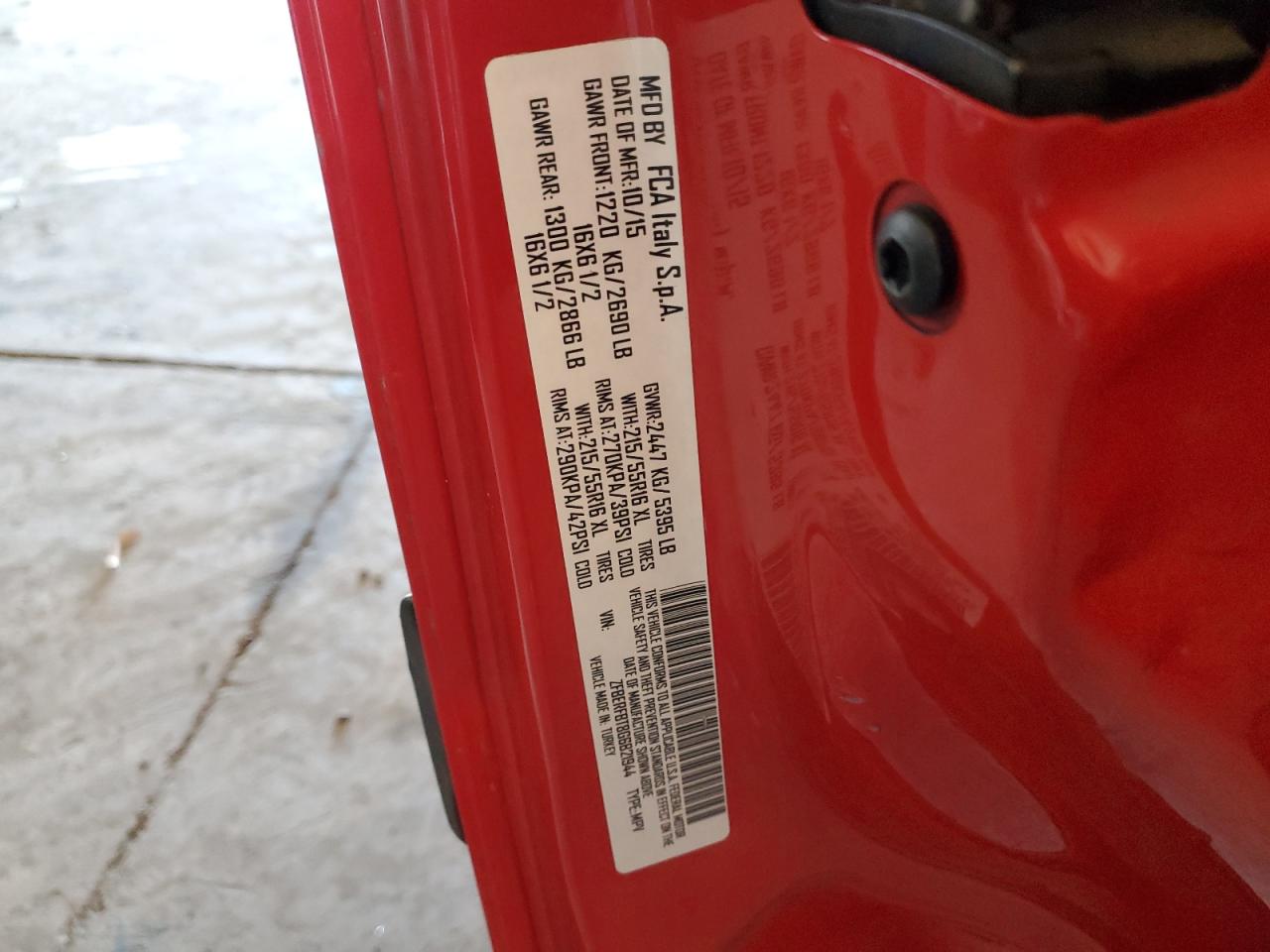 2016 Ram Promaster City Slt VIN: ZFBERFBT8G6B21944 Lot: 92005785