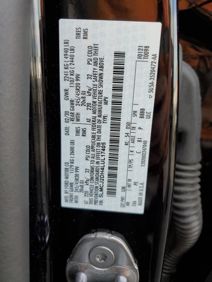 2020 Lincoln Corsair Reserve VIN: 5LMCJ2DH4LUL17405 Lot: 92013035