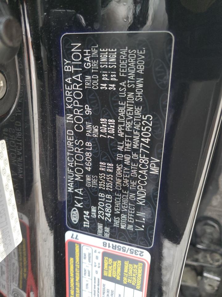 2015 Kia Sportage Ex VIN: KNDPCCAC8F7740525 Lot: 91848975