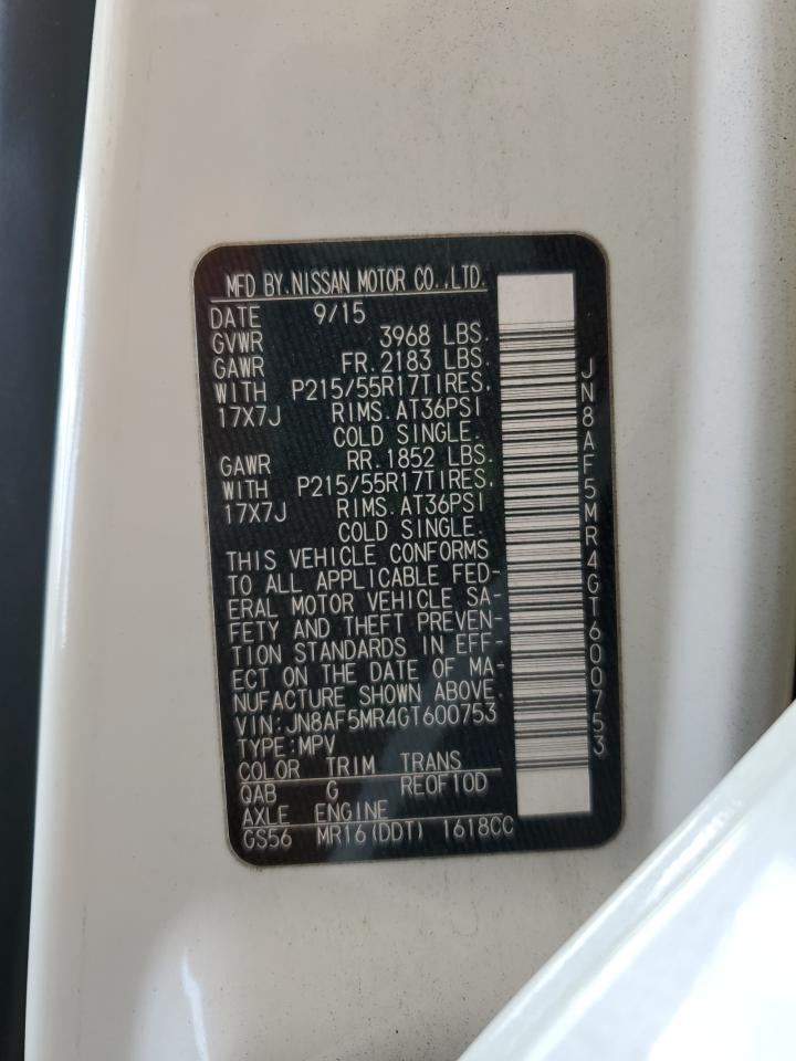 2016 Nissan Juke S VIN: JN8AF5MR4GT600753 Lot: 93275355