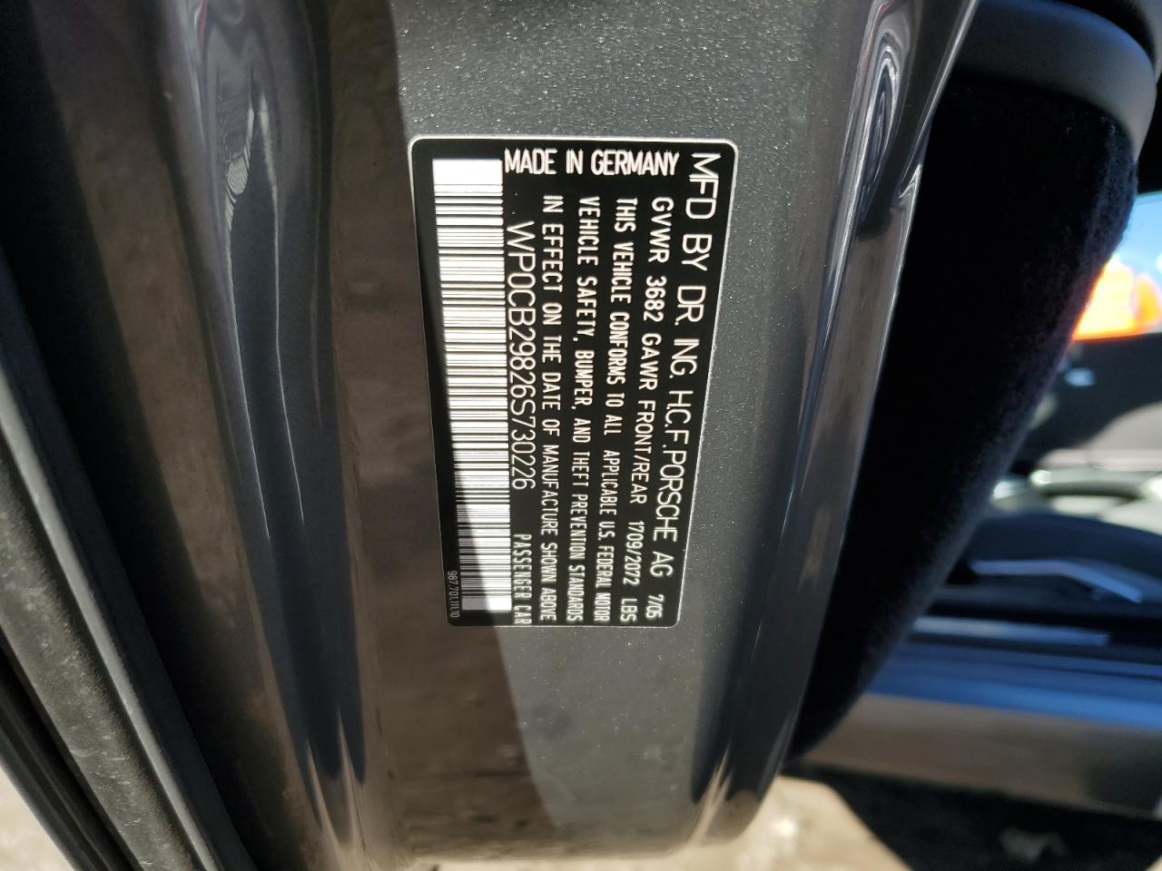 2006 Porsche Boxster S VIN: WP0CB29826S730226 Lot: 92391255